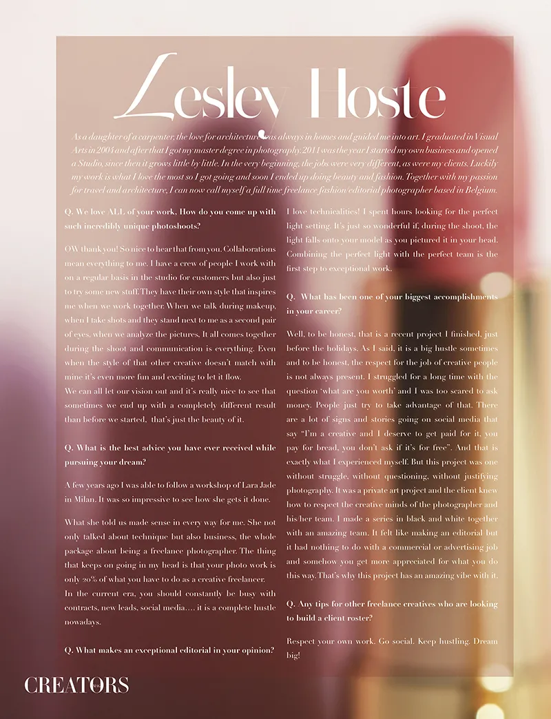 J'adore — beautyfotografie door Lesley Hoste
